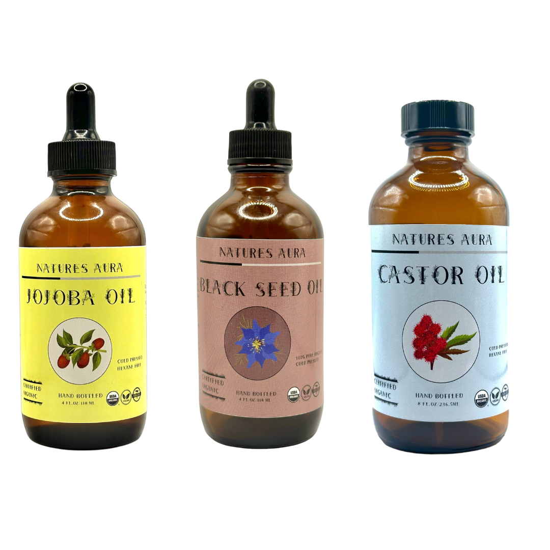 Natures Aura Organic Castor, Jojoba & Black Seed Kit